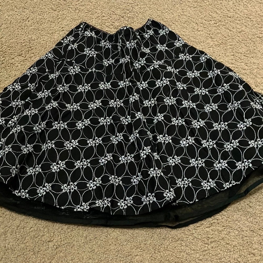 Black floral skirt